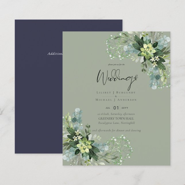 BUDGET Eucalyptus Mariage du feuillage vert (Devant / Derrière)