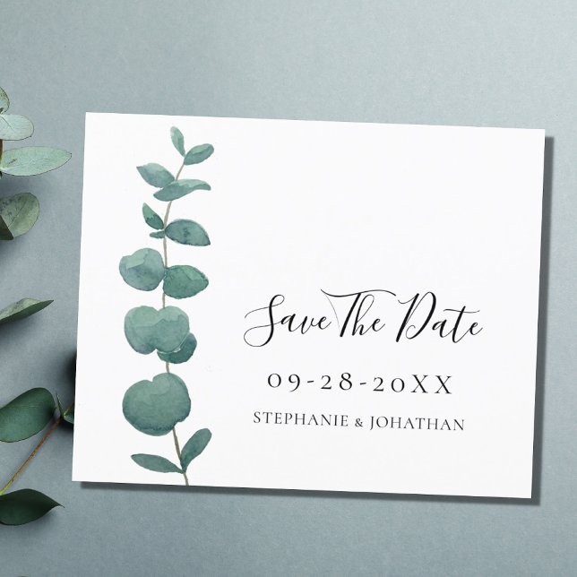 Budget Eucalyptus Mariage Enregistrer La Carte Dat (Créateur téléchargé)