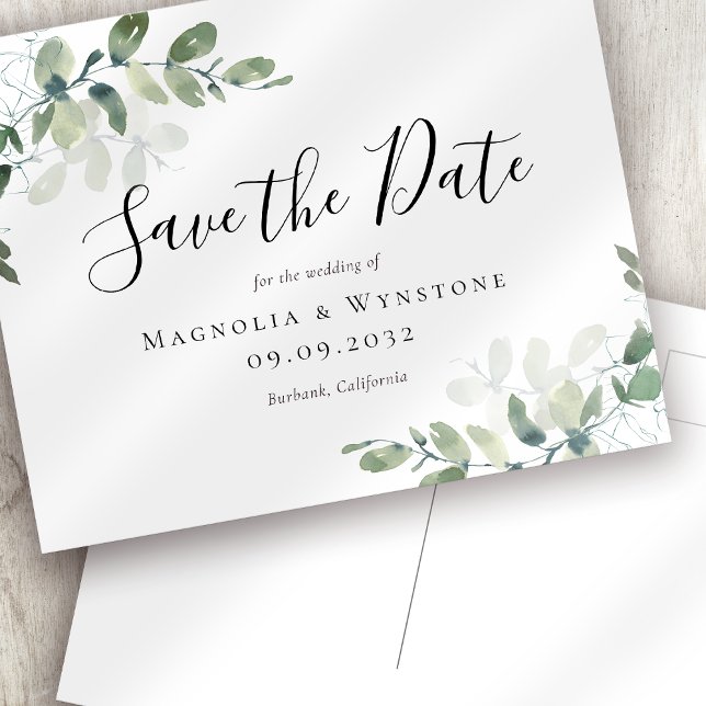 BUDGET Eucalyptus Mariage Enregistrer La Date Cart (Créateur téléchargé)