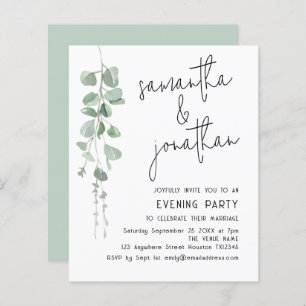 Budget Eucalyptus Mariage informel Invitation du s