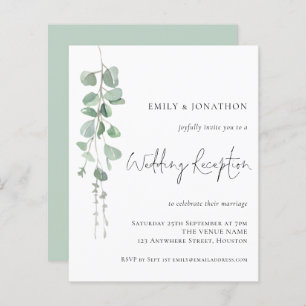 Budget Eucalyptus Mariage Réception Invitation