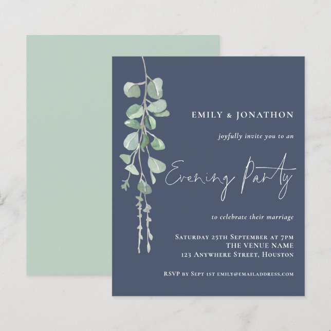 Budget Eucalyptus Mariage soirée bleu (Devant / Derrière)