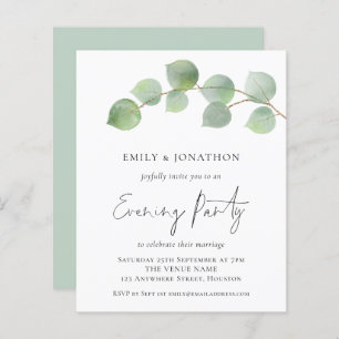BUDGET Eucalyptus Mariage Soirée Invitation