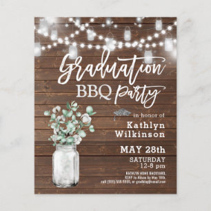 BUDGET Eucalyptus Mason Jar Photo Grad Invitation