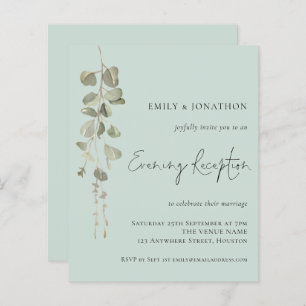Budget Eucalyptus Mint Invitation de réception de 