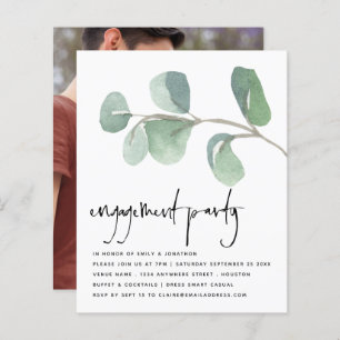 Budget Eucalyptus Photo Engagement Invitation