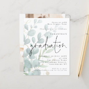 Budget Eucalyptus Photo Invitation de la fête de g