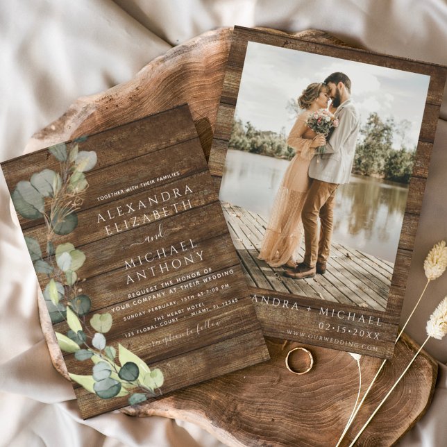 Budget Eucalyptus Photo Mariage campagnard rustiqu (Créateur téléchargé)