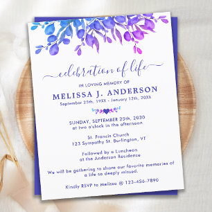 Budget Eucalyptus Purple Célébration De La Vie Inv