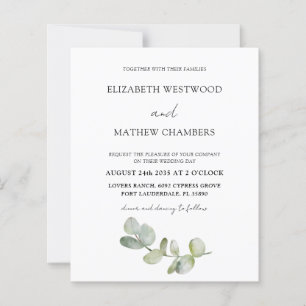 Budget Eucalyptus QR Code Faire-part de mariage