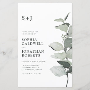 Budget Eucalyptus QR Code Monogramme Mariage Invit