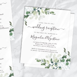 BUDGET Eucalyptus Réception de mariage Invitation