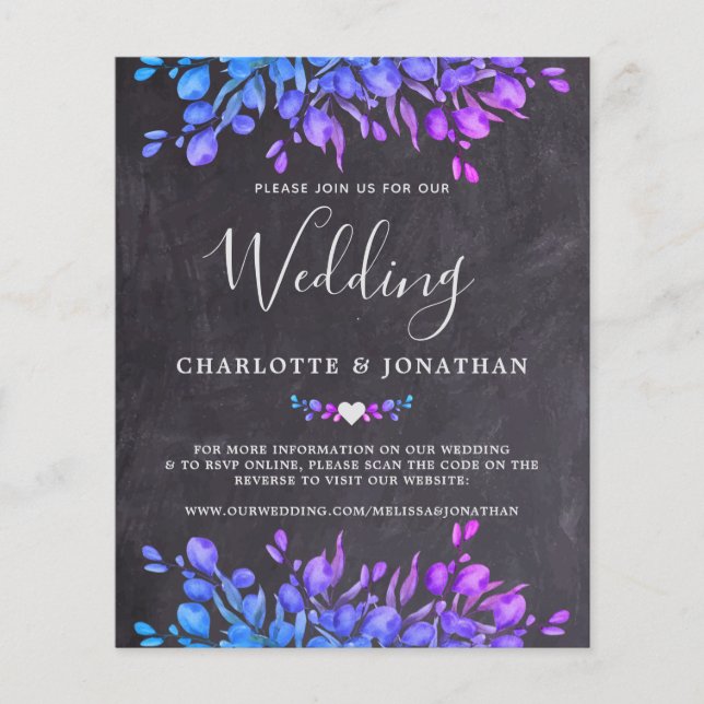 Budget Eucalyptus Russe Ardoise QR Code Mariage In (Devant)