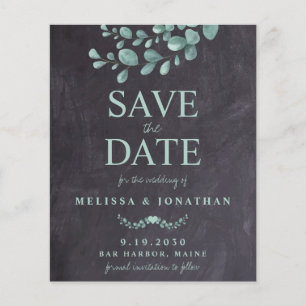 Budget Eucalyptus Rustic Enregistrer La Date Carte