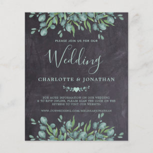 Budget Eucalyptus Rustic QR Code Mariage Invitatio