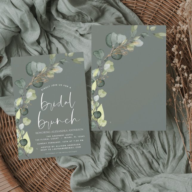 Budget Eucalyptus Sage Green Bridal Brunch (Créateur téléchargé)
