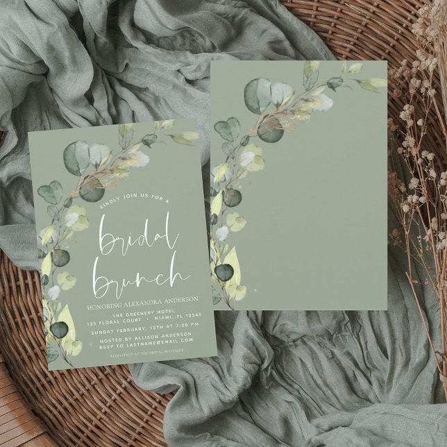 Budget Eucalyptus Sage Green Bridal Brunch (Créateur téléchargé)