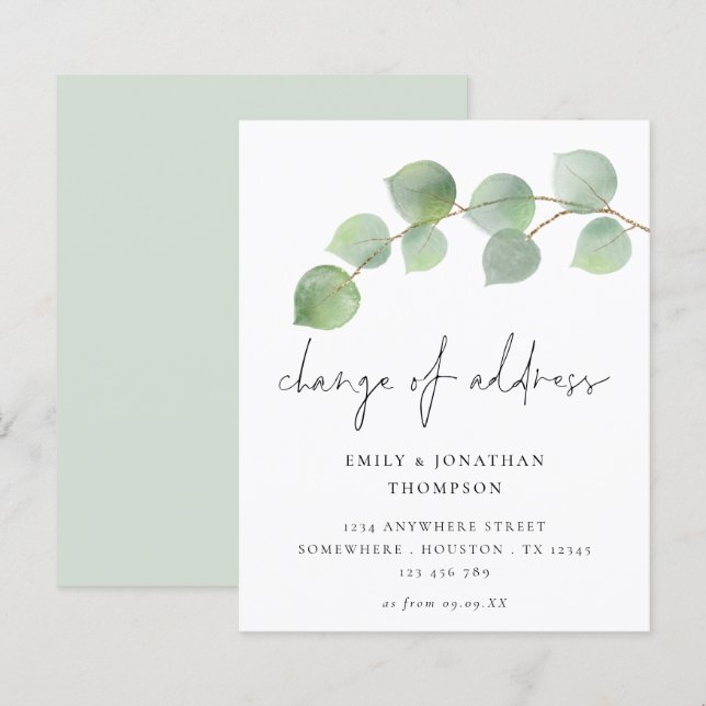 Budget Eucalyptus Script Changement d'adresse (Devant / Derrière)