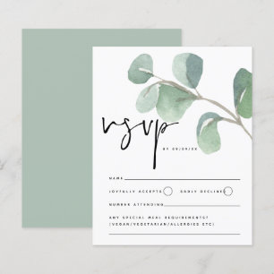 Budget Eucalyptus Script Mariage RSVP Enclôture