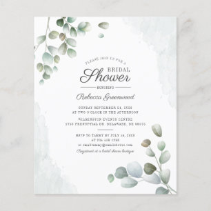 Budget Eucalyptus Script nuptiale de douche Invita