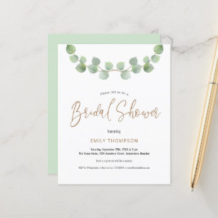 Budget Eucalyptus Script nuptiale invitation douch