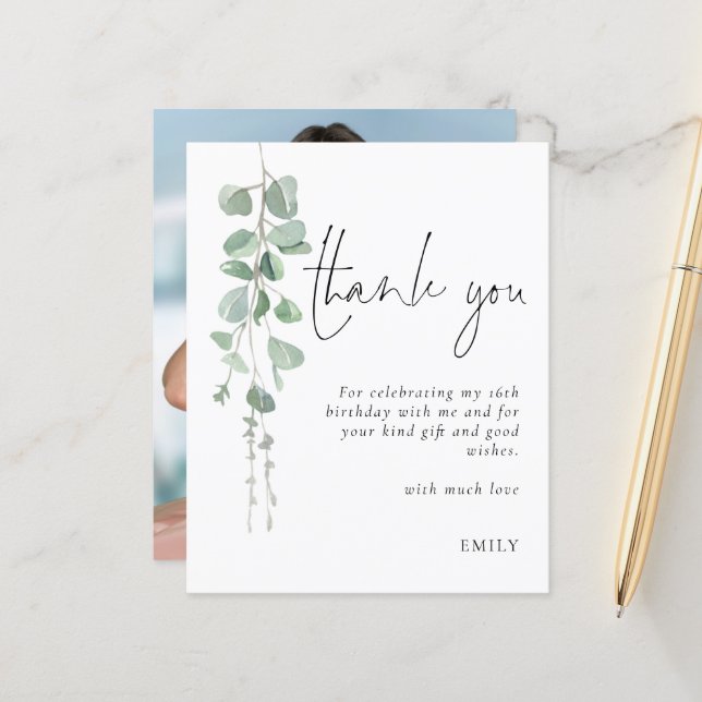 Budget Eucalyptus Sweet sixteen photo Merci (Devant/Arrière en situation)