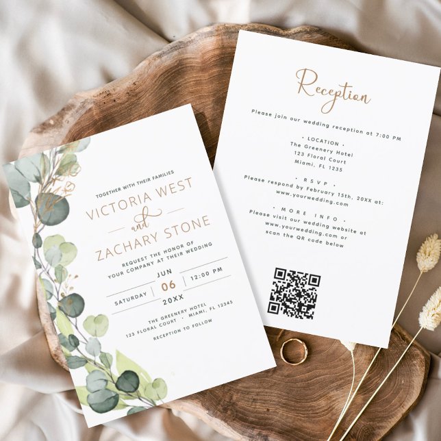 Budget Eucalyptus Tout en un Mariage de code QR (Créateur téléchargé)
