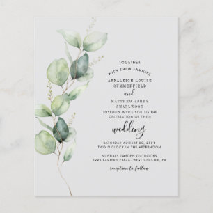 Budget Eucalyptus Verdure Élégant Invitation de ma