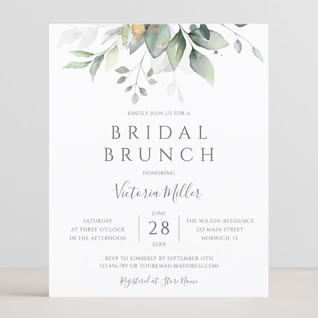 Budget Eucalyptus verdure Feuille Bridal Brunch (Créateur téléchargé)