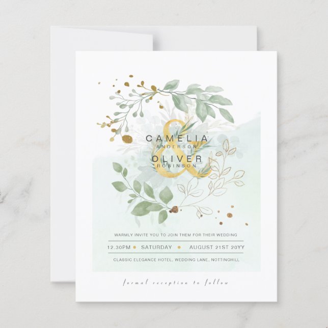 BUDGET Eucalyptus Verdure Or Mariage QR CODE IN (Devant)