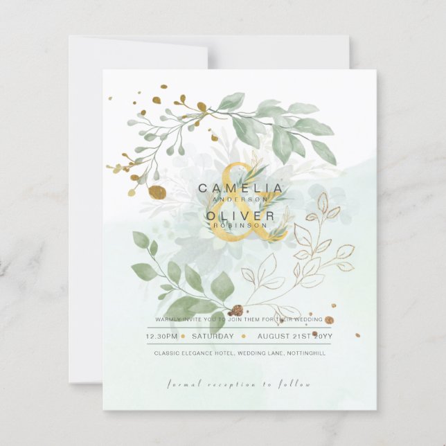 BUDGET Eucalyptus Verdure Or Mariage QR CODE IN (Devant)