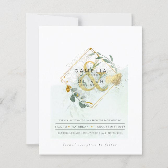 BUDGET Eucalyptus Verdure Or Mariage QR CODE IN (Devant)