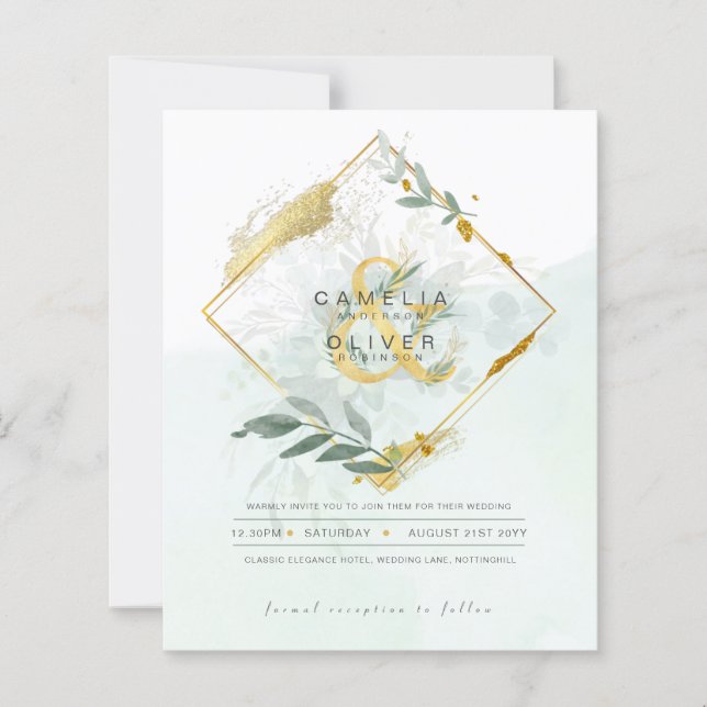 BUDGET Eucalyptus Verdure Or Mariage QR CODE IN (Devant)