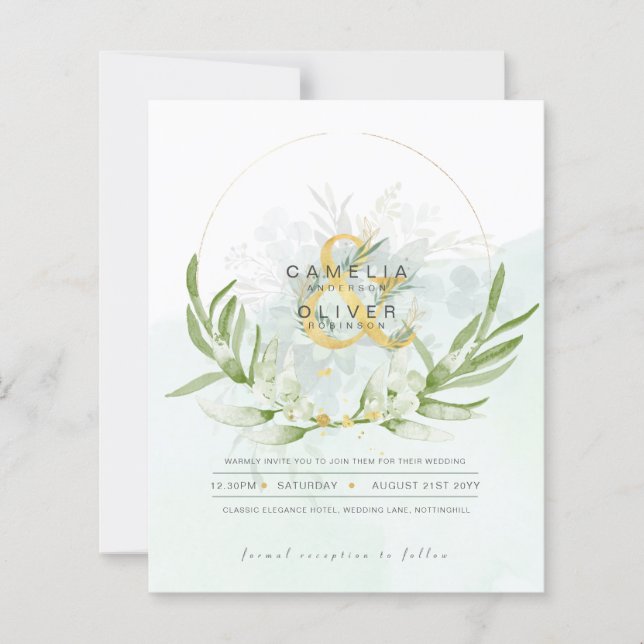 BUDGET Eucalyptus Verdure Or Mariage QR CODE IN (Devant)