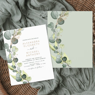 Budget Eucalyptus Vert Mariage Invitations