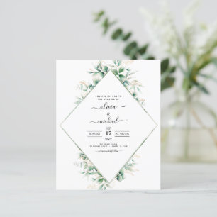 Budget Eucalyptus Vert Mariage Invitations