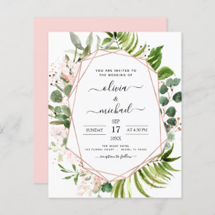 Budget Eucalyptus Vert Mariage Invitations