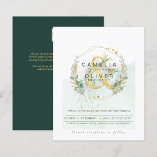 Budget Eucalyptus Vert Mariage QR CODE Invitation