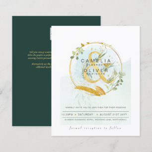 Budget Eucalyptus Vert Mariage QR CODE Invitation
