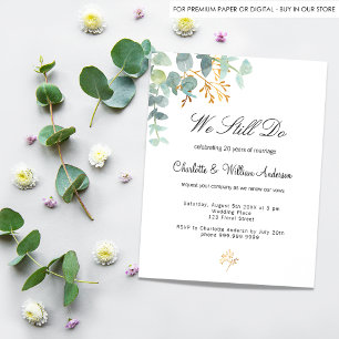 Budget eucalyptus vert vow invitation de renouvell