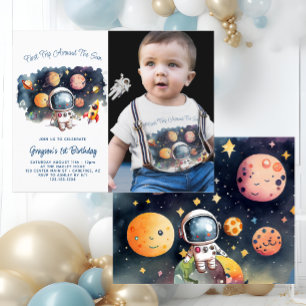 Budget Extérieur Photo 1er Anniversaire Invitation