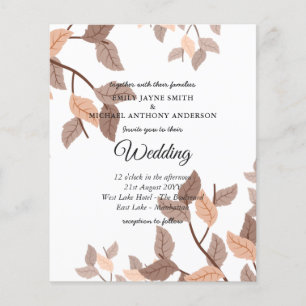 Budget Faire-part de mariage Automne Feuilles auto