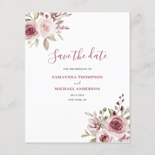 Budget Faire-part de mariage floral rose à conserv
