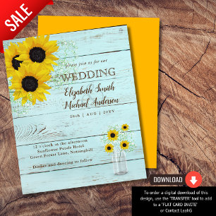 BUDGET Faire-part de mariage Rustique Tournesol Sa