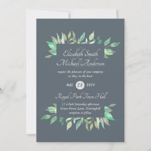 Budget Faire-part de mariage vert moderne