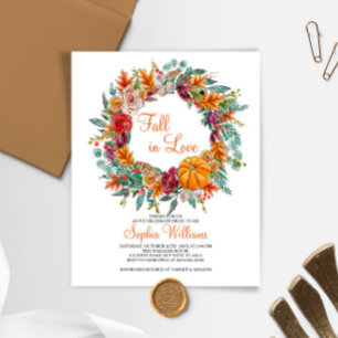 Budget Fall in Love Bridal Shower Invitation