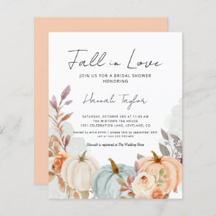 Budget Fall in Love Citrouille Invitation Fête des