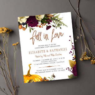 Budget Fall in Love engagement party Invitation