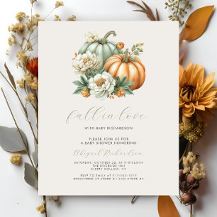 Budget Fall in Love Floral Citrouille Baby shower