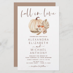 Budget Fall in Love Mariage Pampas Citrouille en h